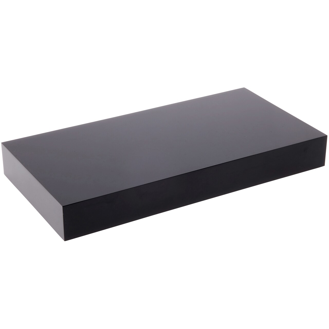 Plymor Black Polished Acrylic Rectangular Display Block, 1" H x 3" W x 6" D